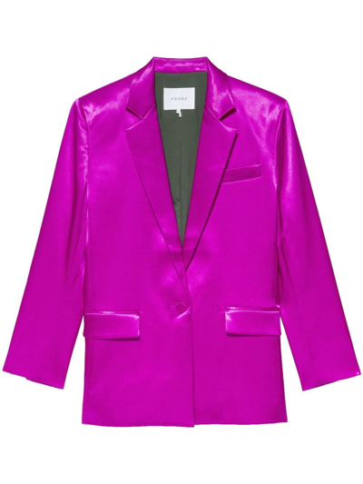 Frame Single breasted Satin Blazer In Pink drk ModeSens