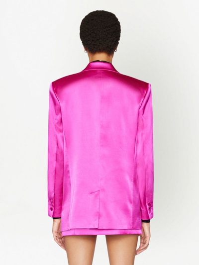 Shop Frame Notched-collar Single-breasted Blazer In Pink