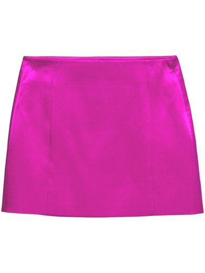 Shop Frame Satin-finish Mini Skirt In Pink