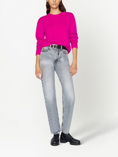 Frame Mid-rise Straight Jeans In Grey