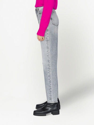 Frame Mid-rise Straight Jeans In Grey