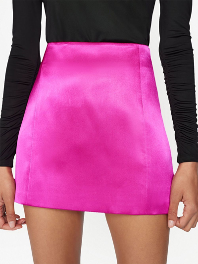 Shop Frame Satin-finish Mini Skirt In Pink