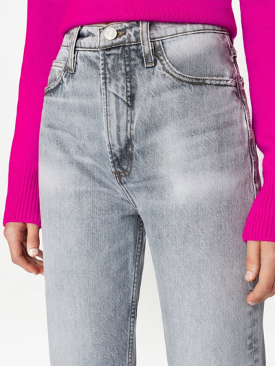 Frame Mid-rise Straight Jeans In Grey