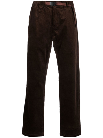 Shop Gramicci Corduroy Tapered Trousers In Brown