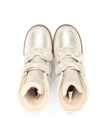 Donsje Isa Bow-detail Ankle Boots In Gold