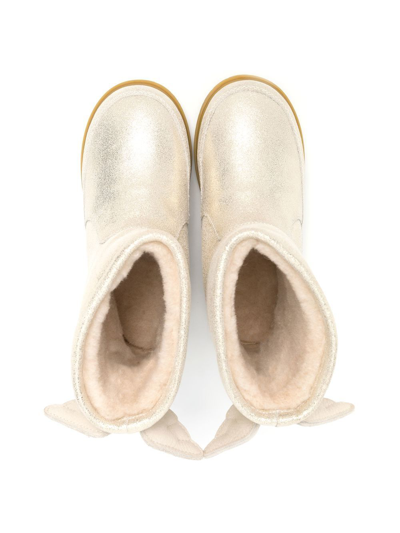 Donsje Angela Wings Leather Ankle Boots In Metallic