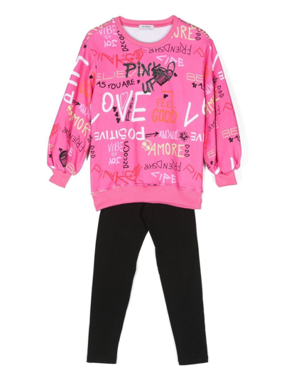 Shop Pinko Graphic-print Tracksuit In Pink