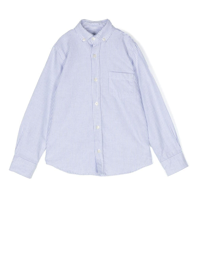Shop Hartford Long-sleeve Striped Shirt In Blue