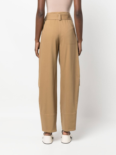Shop Low Classic Belted Wide-leg Trousers In Neutrals