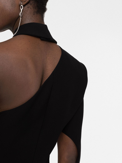 Shop Monot Cut-out Asymmetric Mini Dress In Black