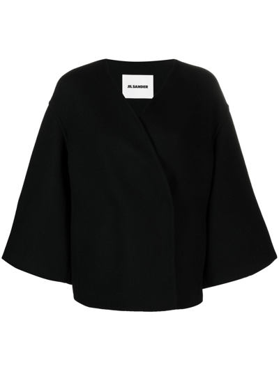 pit overzien Tentakel Jil Sander Bell-sleeve Wool Jacket In Black | ModeSens