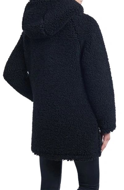 Shop Lucky Brand Teddy Toggle Front Coat In Black