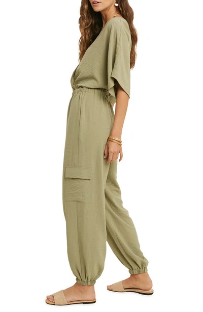 Wishlist V-neck Jumpsuit In S Olive