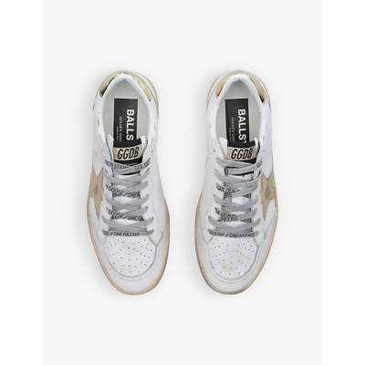 Golden Goose Leather Sneakers With Laminated Star And Heel Detail In Multi