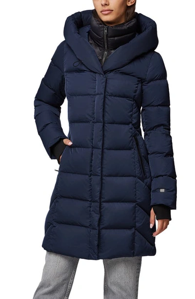 Soia & Kyo Sonny Water Repellent 700 Fill Power Down Hooded Coat In Lapis