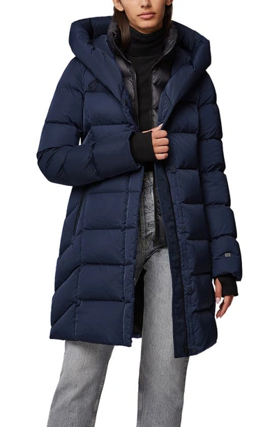 Soia & Kyo Sonny Water Repellent 700 Fill Power Down Hooded Coat In Lapis
