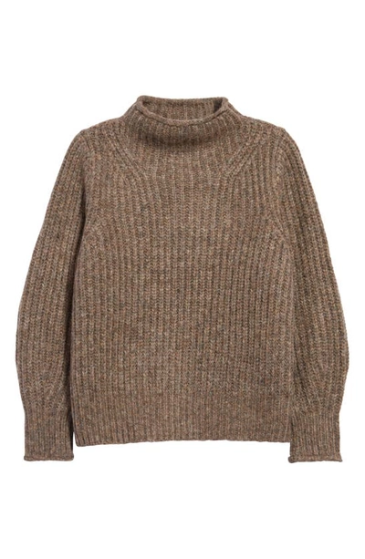 Shop Madewell Loretto Funnel Neck Sweater In Heather Otter