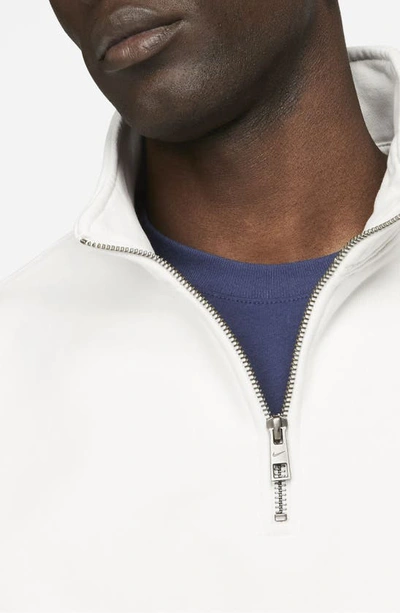 Shop Nike Solo Swoosh Oversize Quarter Zip Sweatshirt In Phantom/ White