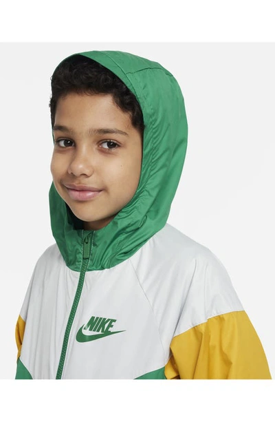 Shop Nike Windrunner Water Resistant Hooded Jacket In Malachite/ Photon/ Yellow