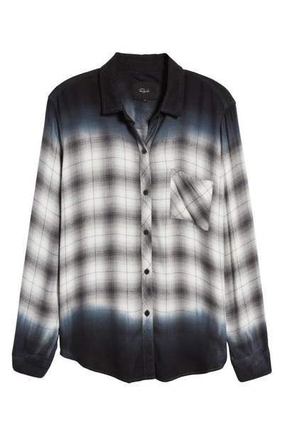 Shop Rails Hunter Dip Dye Plaid Button-up Shirt In Smoked Dip Dye