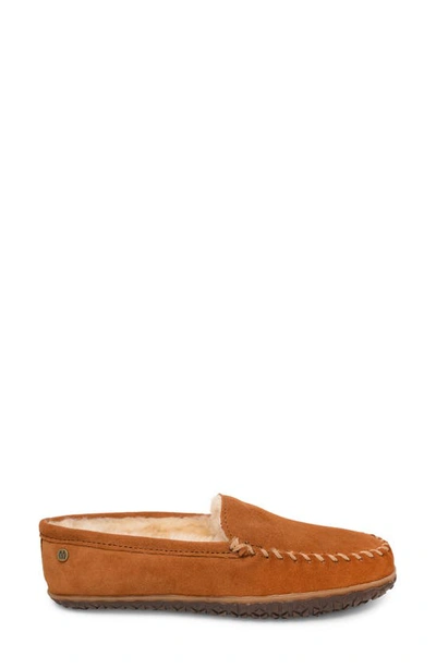 Minnetonka Tobie Water Resistant Genuine Shearling Moccasin Slipper In Brown