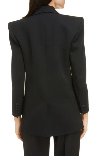 Shop Saint Laurent Double Breasted Wool Tuxedo Jacket In Black