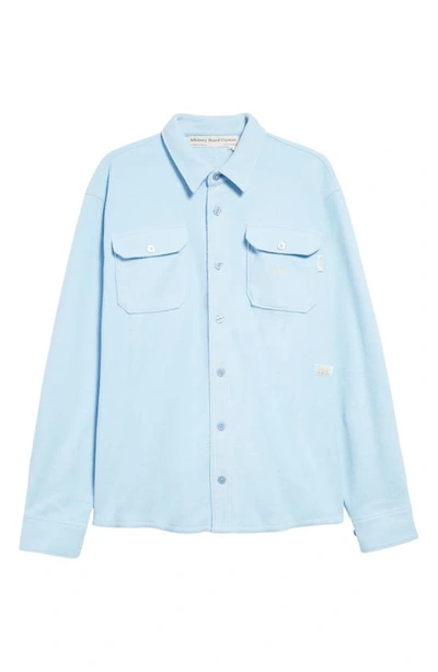 Shop Advisory Board Crystals Polar Fleece Button-up Shirt In Angelite Blue