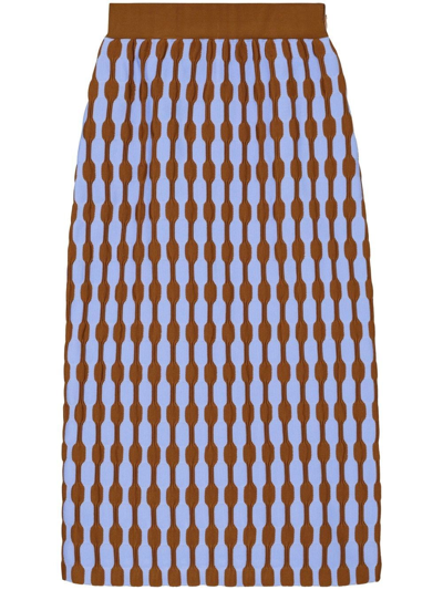 Shop Tory Burch Striped Skirt In Multi