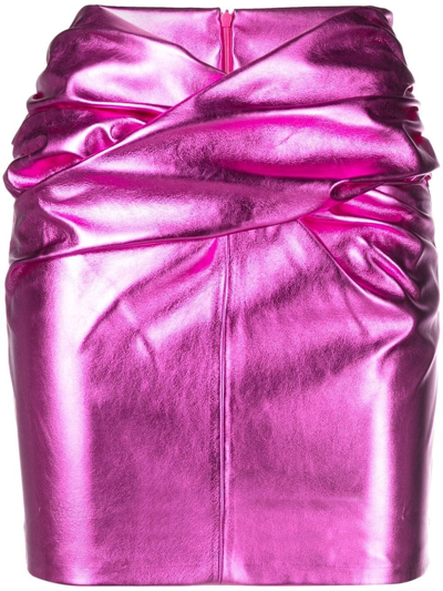 Shop The Andamane `kelly` Gathered Mini Skirt In Rosa