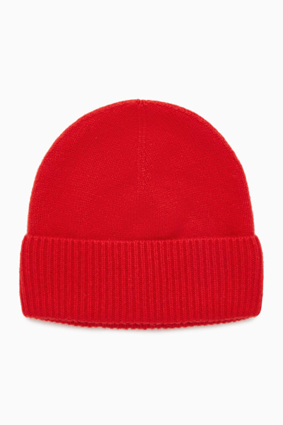 Shop Cos Pure Cashmere Beanie In Red
