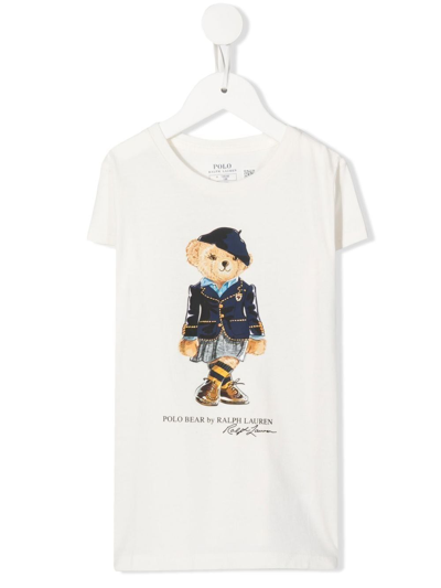 Shop Ralph Lauren Teddy Bear-print Short-sleeved T-shirt In White