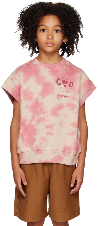 Shop Jellymallow Kids Beige 'good' Vest In Pink