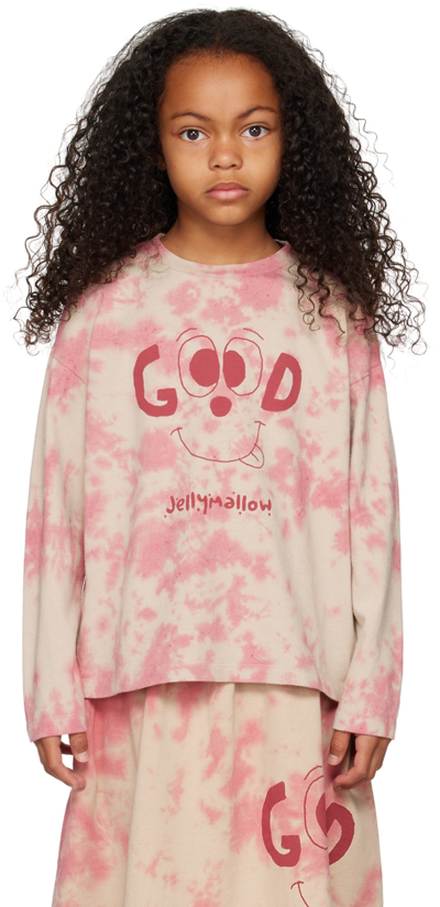 Shop Jellymallow Kids Pink 'good' Long Sleeve T-shirt