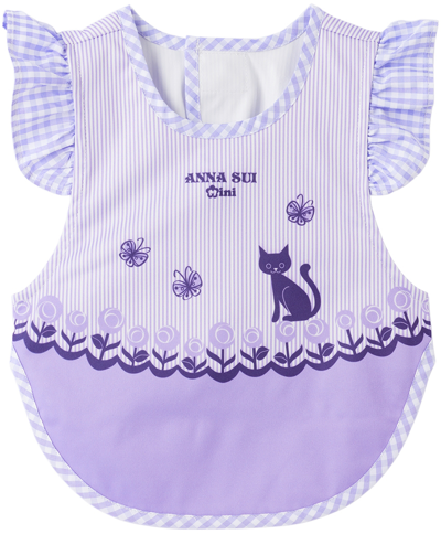 Anna Sui Mini Ssense Exclusive Baby Purple Cat Bib In Lavender 61