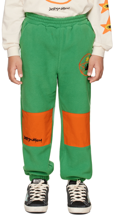 Shop Jellymallow Kids Green Cat Planet Lounge Pants