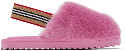 Shop Burberry Kids Pink Litherton Sandals In Bubblegum Pink