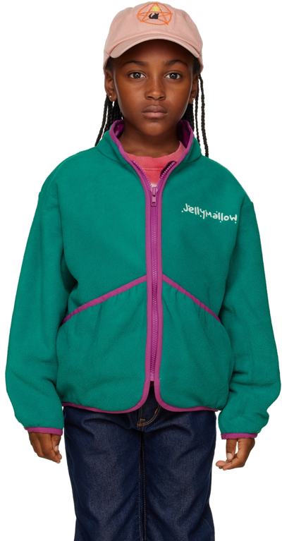 Shop Jellymallow Kids Green 'hello' Jacket In D/green