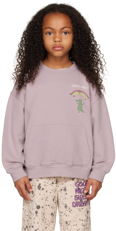 Shop Jellymallow Kids Purple Crocodile Sweatshirt