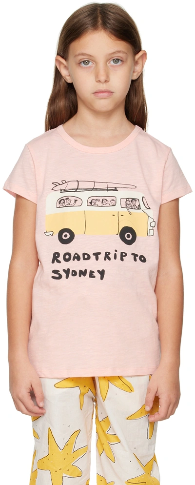 Shop Nadadelazos Kids Pink 'roadtrip To Sydney' T-shirt In Sidney