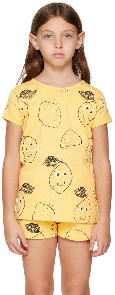 Shop Nadadelazos Kids Yellow Lemons & Leaves T-shirt