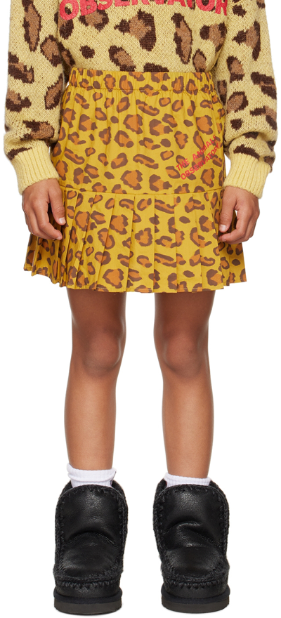 The Animals Observatory Kids Yellow Bird Skirt In Yellow