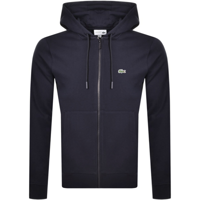 Lacoste Sport Logo Full Zip Hoodie Navy In Navy