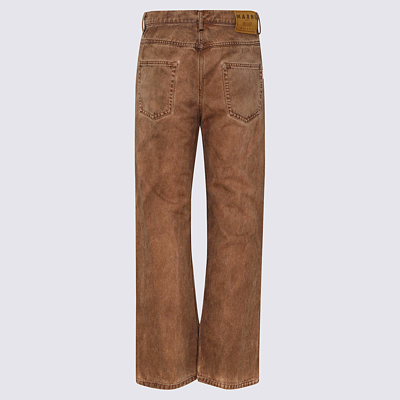 Shop Marni Brown Cotton Jeans In Earth Of Siena