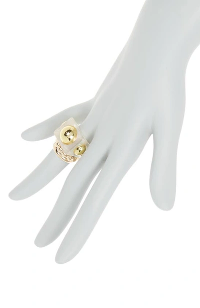 Shop Melrose And Market Orb Ring Set In White- Gold