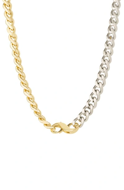 Shop Ettika Mixed Finish Chain Necklace In Gold