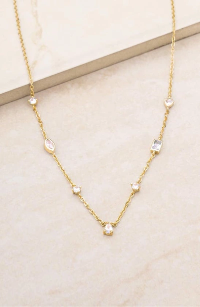 Ettika Simple Crystal Station Necklace In Gold