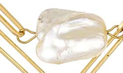 Ettika Set Of 2 Pearl & Crystal Necklaces In Gold