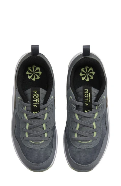 Shop Nike Kids' Air Max Motif Sneaker In Grey/ Volt/ Volt/ Black