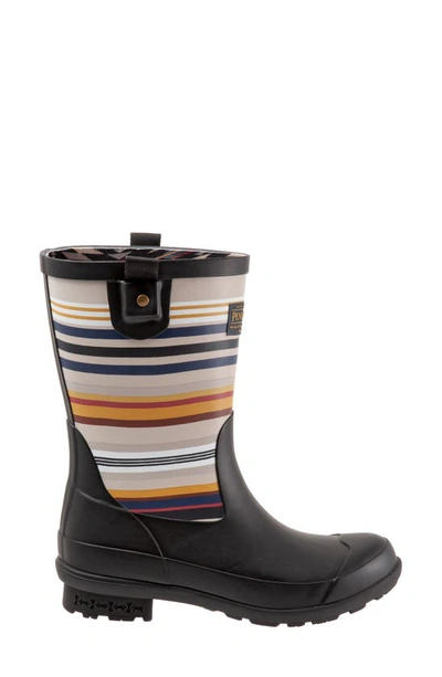 Shop Pendleton Bridger Stripe Waterproof Rain Boot In Black