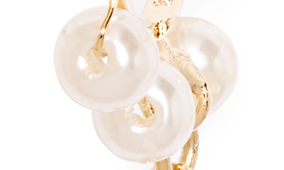Shop Rosantica Spine Pearl & Spike Hoop Earrings In Gold Pearls